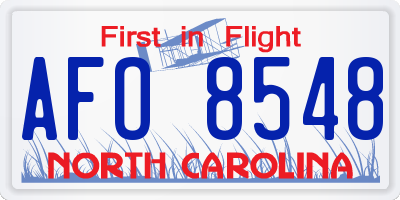 NC license plate AFO8548