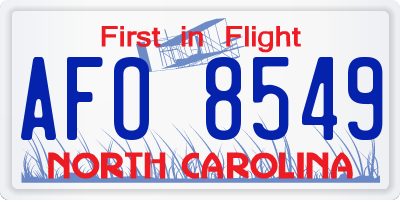 NC license plate AFO8549