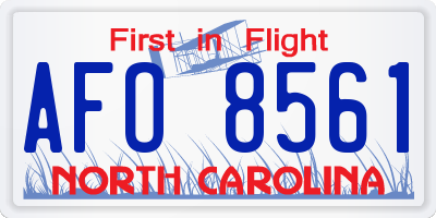 NC license plate AFO8561