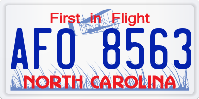 NC license plate AFO8563
