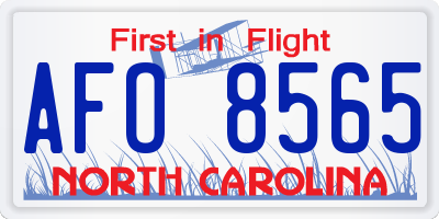 NC license plate AFO8565