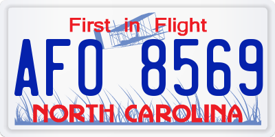 NC license plate AFO8569