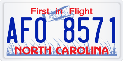 NC license plate AFO8571