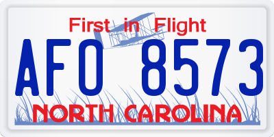 NC license plate AFO8573