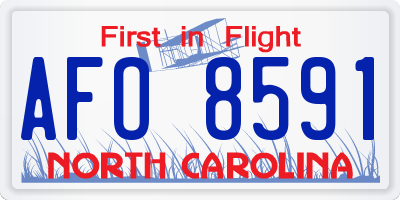 NC license plate AFO8591