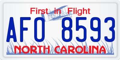 NC license plate AFO8593