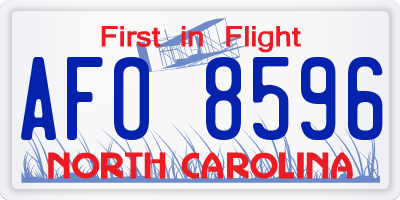 NC license plate AFO8596