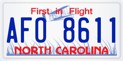 NC license plate AFO8611