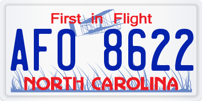 NC license plate AFO8622