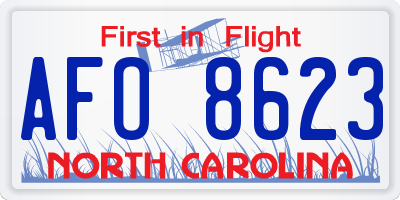 NC license plate AFO8623