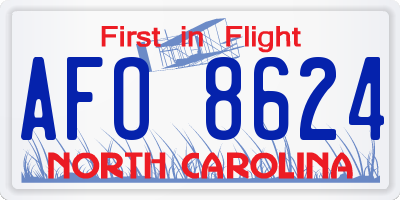 NC license plate AFO8624