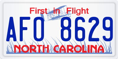 NC license plate AFO8629