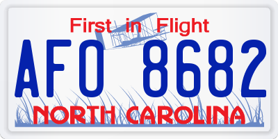 NC license plate AFO8682