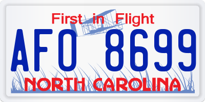 NC license plate AFO8699