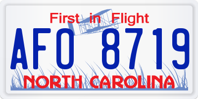 NC license plate AFO8719