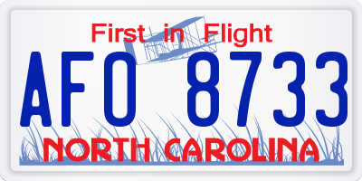 NC license plate AFO8733