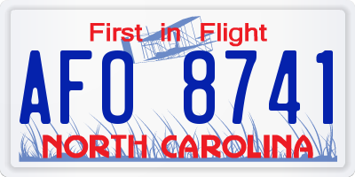 NC license plate AFO8741