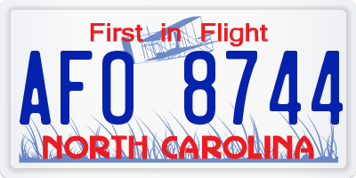 NC license plate AFO8744