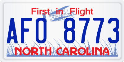 NC license plate AFO8773