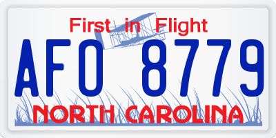 NC license plate AFO8779