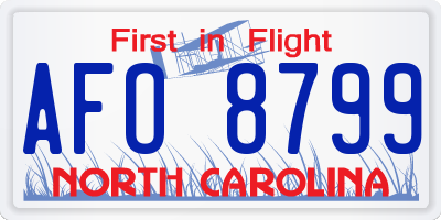 NC license plate AFO8799