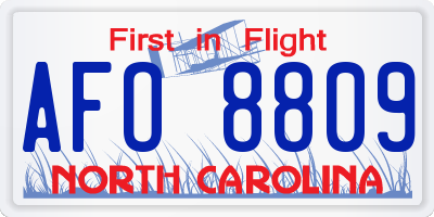 NC license plate AFO8809
