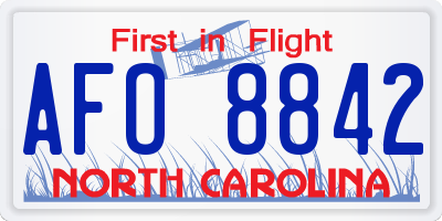 NC license plate AFO8842