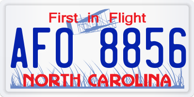 NC license plate AFO8856