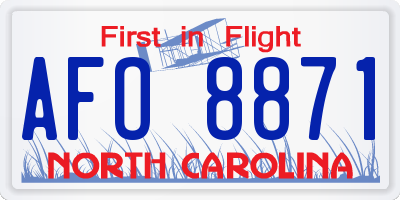 NC license plate AFO8871