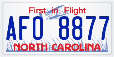 NC license plate AFO8877
