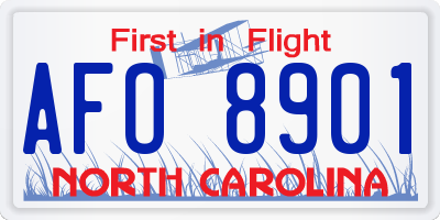 NC license plate AFO8901