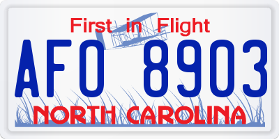 NC license plate AFO8903