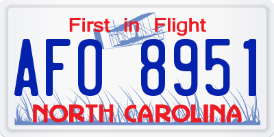NC license plate AFO8951