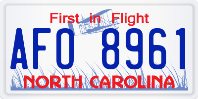 NC license plate AFO8961