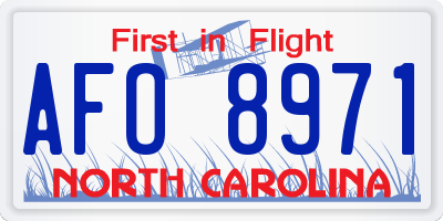 NC license plate AFO8971
