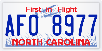 NC license plate AFO8977