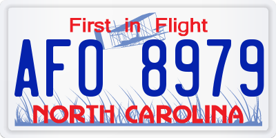NC license plate AFO8979