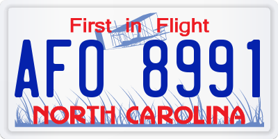 NC license plate AFO8991