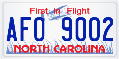 NC license plate AFO9002