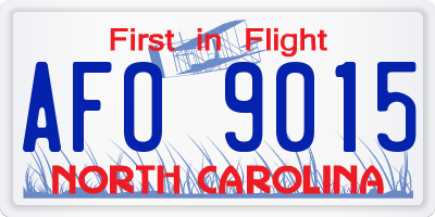 NC license plate AFO9015