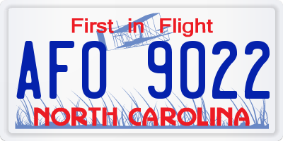 NC license plate AFO9022