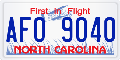 NC license plate AFO9040