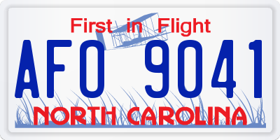 NC license plate AFO9041