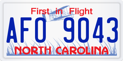 NC license plate AFO9043