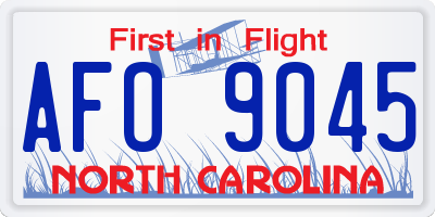 NC license plate AFO9045