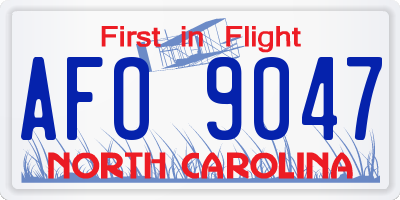 NC license plate AFO9047