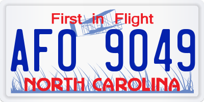 NC license plate AFO9049