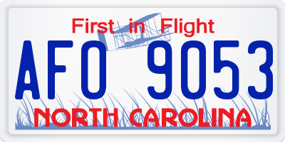 NC license plate AFO9053