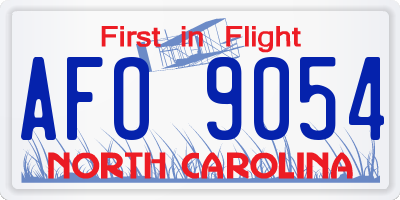 NC license plate AFO9054