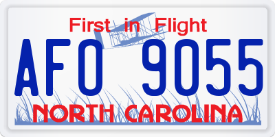 NC license plate AFO9055